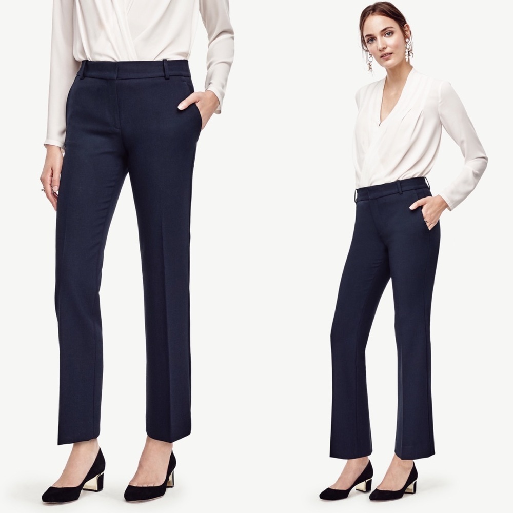 Ann Taylor Tall Refined Kick Crop Flare Dark Sky